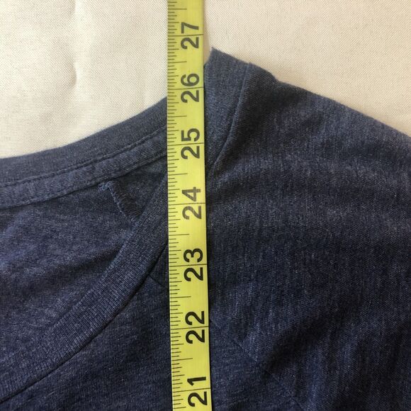Victoria Secret PINK Tee Women S Blue Cotton Stretch Raglan Long Sleeve Logo - Picture 9 of 12